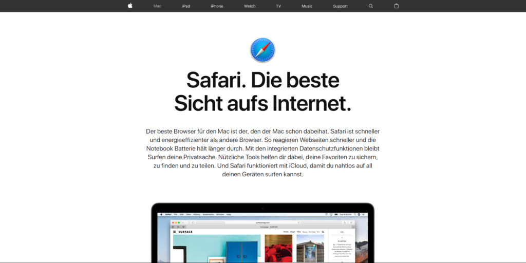 apple safari startseite